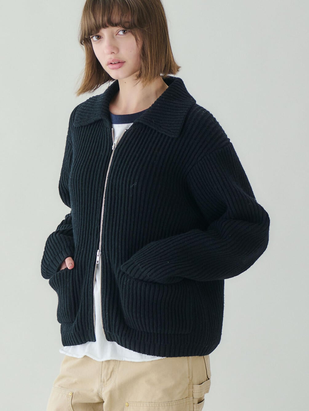 未使用級 Theory 異素材 切替 ナイロン ニット ジップ ブルゾン MEN ブルゾン | Theory [セオリー] 公式通販サイト