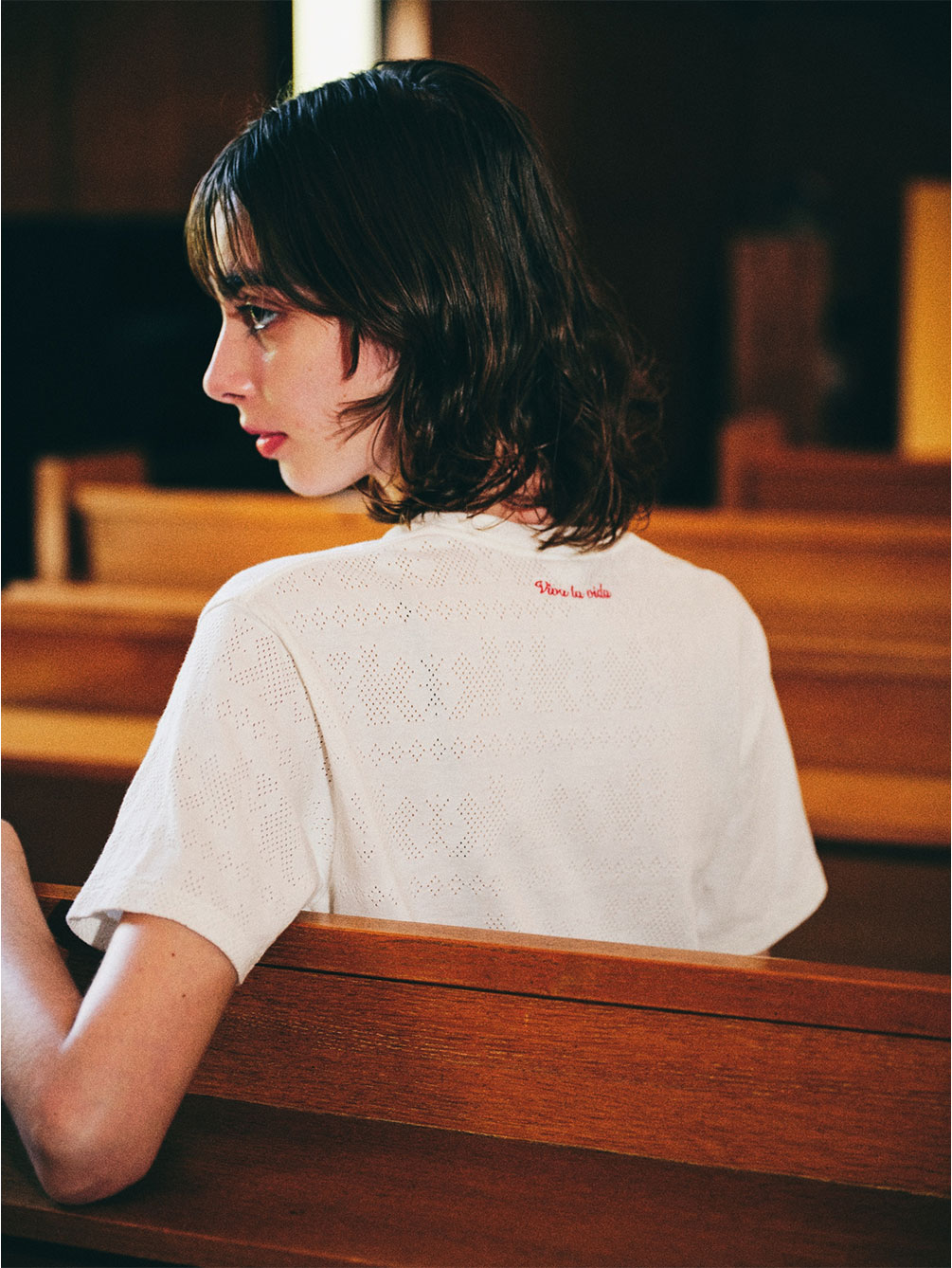 A MENDA イダルゴ刺繍 クルーネックTシャツ WOMEN A MENDA | イダルゴ刺繍 クルーネックTシャツ WOMEN